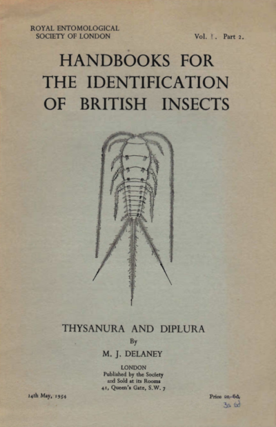 Cover of Thysanura and Diplura RES Handbook Vol 1 Part 2