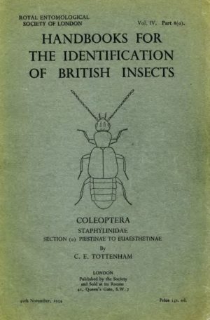 Cover of Coleoptera. Staphylinidae. Section (a) Piestinae to Euaesthetinae. RES Handbooks for the Identification of British Insects, Volume 4, Part 8a