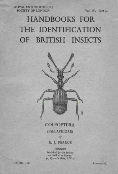 Cover of Coleoptera (Pselaphidae) RES Handbooks for the Identification of British Insects, Volume 4, Part 9