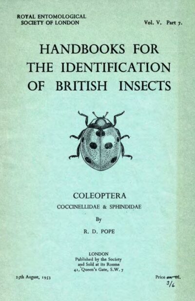 Cover of Coleoptera. Coccinellidae & Sphindidae. RES Handbooks for the Identification of British Insects, Volume 5, Part 7