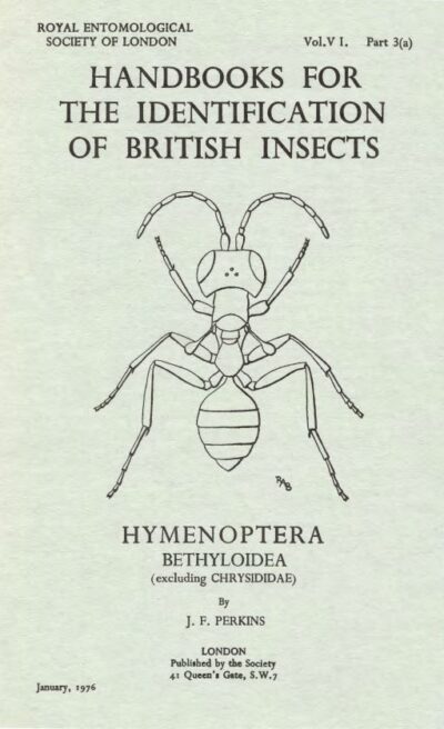 Cover of Hymenoptera - Bethyloidea (excluding Chrysididae). RES Handbooks for the Identification of British Insects, Volume 6, Part 3a