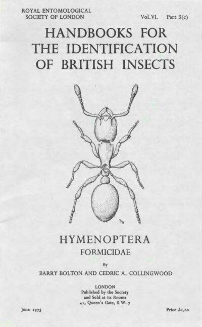 Cover of Hymenoptera – Formicidae. RES Handbooks for the Identification of British Insects, Volume 6, Part 3c