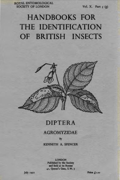 Cover of Diptera Agromyzidae RES Handbooks for the Identification of British Insects, Volume 10, Part 5g