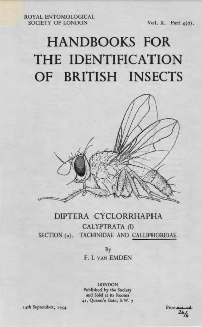 Cover of Diptera Cyclorrhapha Calyptrata a Calliphoridae RES Handbooks for the Identification of British Insects, Volume 10, Part 4a Calliphoridae