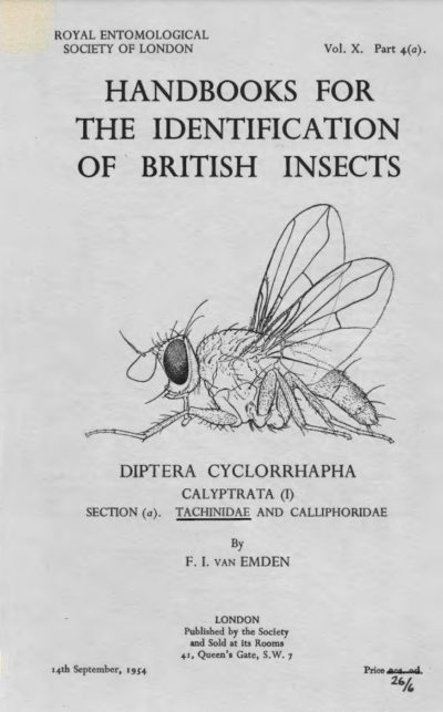 Cover of Diptera Cyclorrhapha Calyptrata a Tachinidae RES Handbooks for the Identification of British Insects, Volume 10, Part 4a