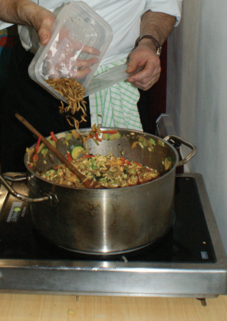 Cooking with meal worms