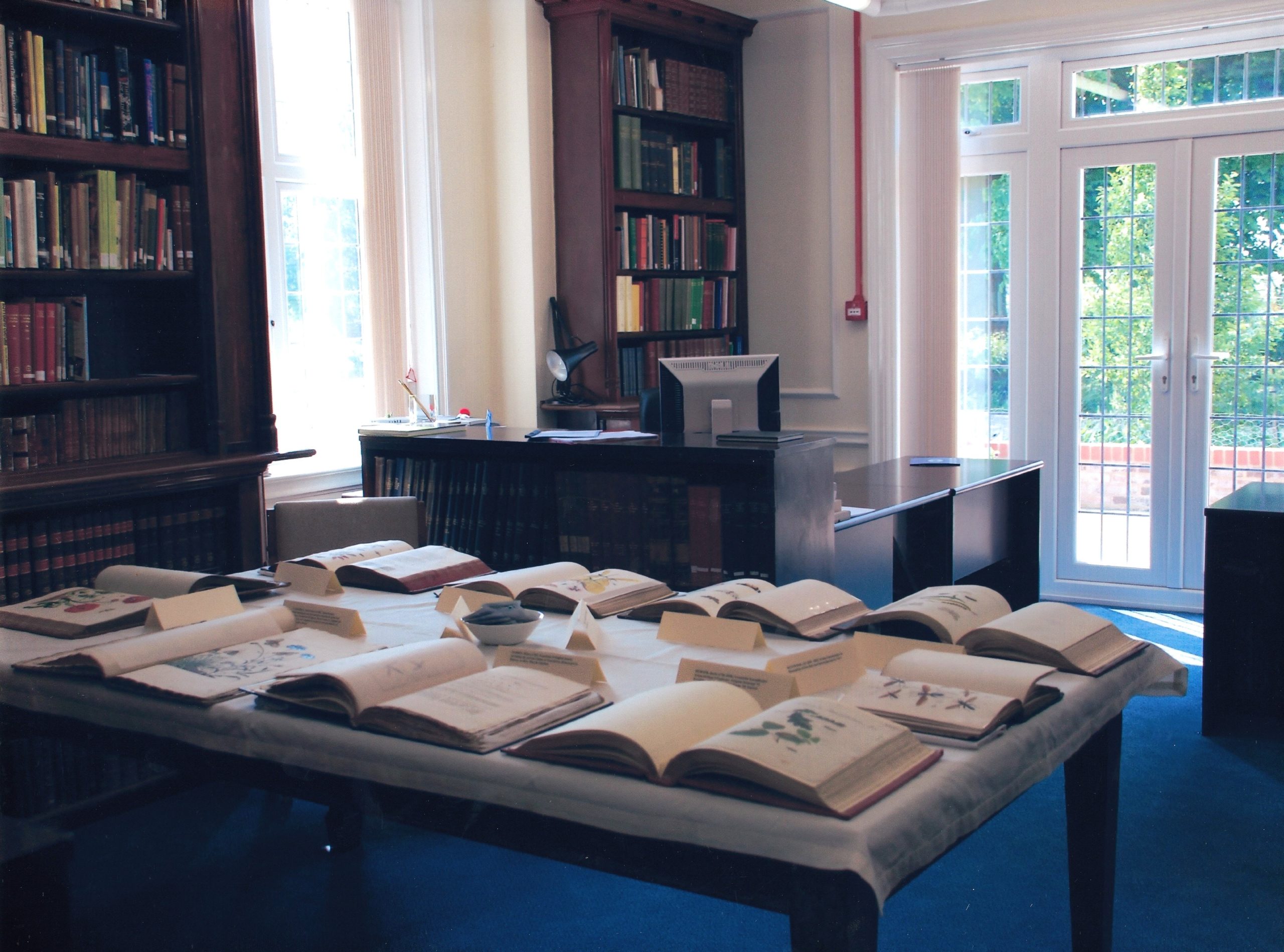Rare Books displayed on a table at the Society's Library opening at Mansion House, St Albans
