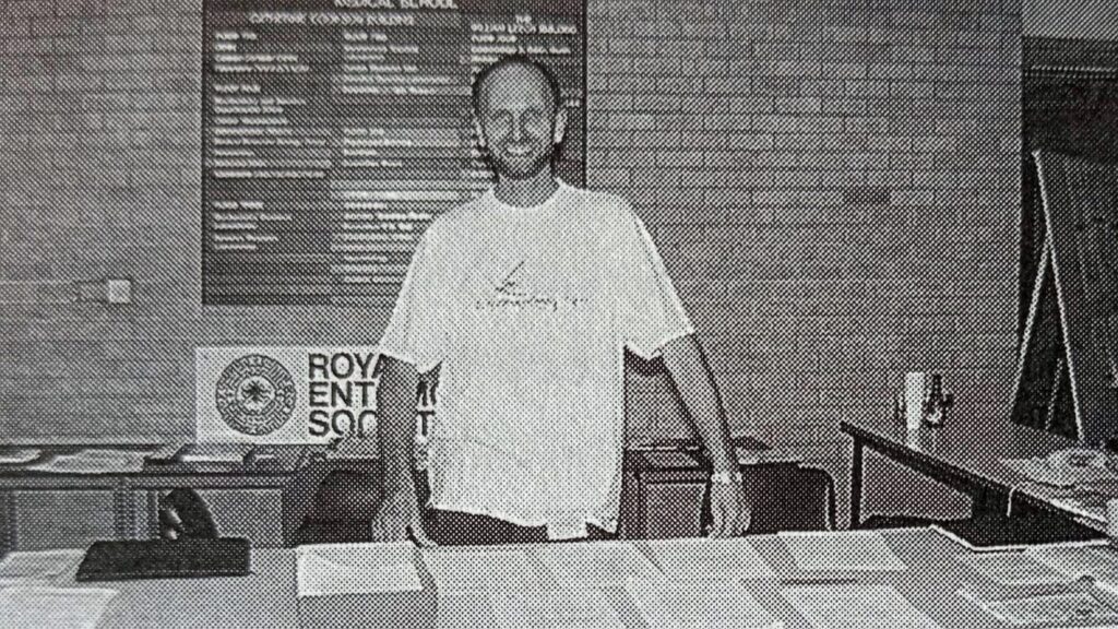 Antenna 1998 - The man who made it all happen - Gordon Port at the reception desk