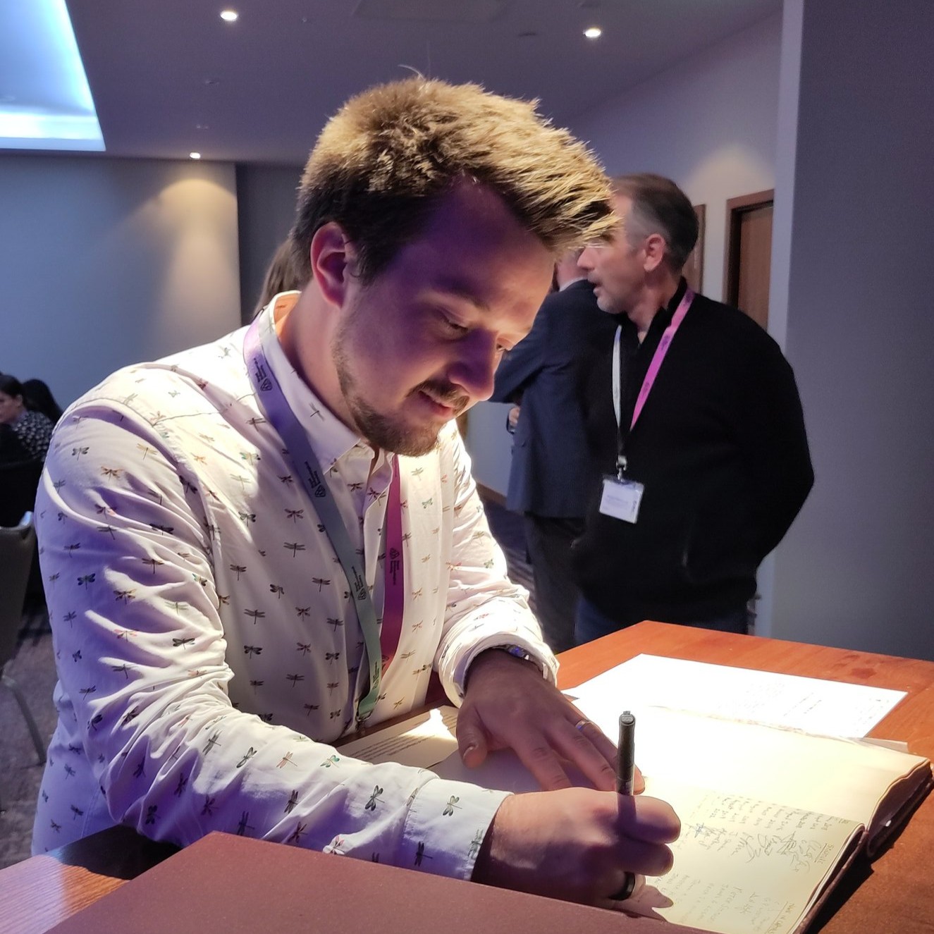 Jordan Cuff FRES signing the Obligations Book