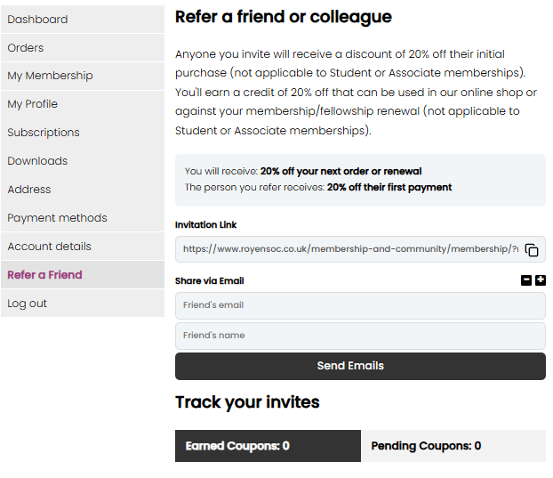 Refer a friend or colleague