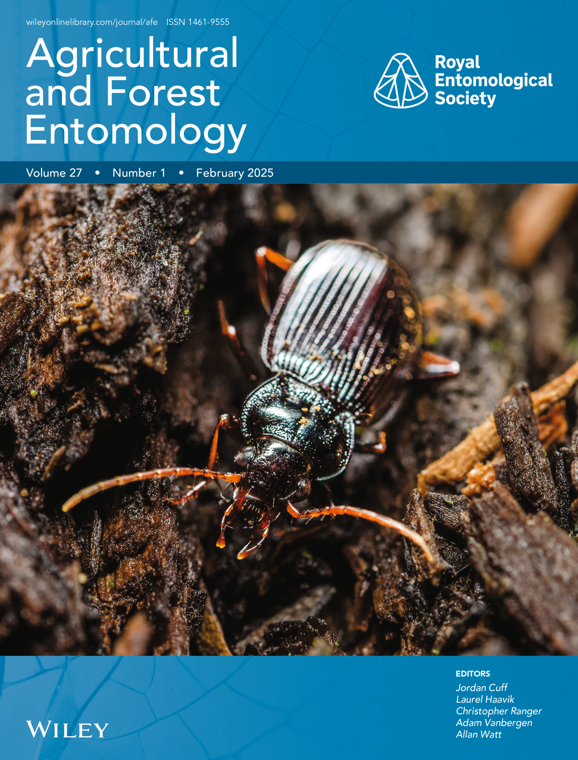 2025 RES Journal cover - AGRICULTURE AND FOREST ENTOMOLOGY