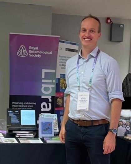 RES CEO Simon Ward stood at the Ento24 Library stand