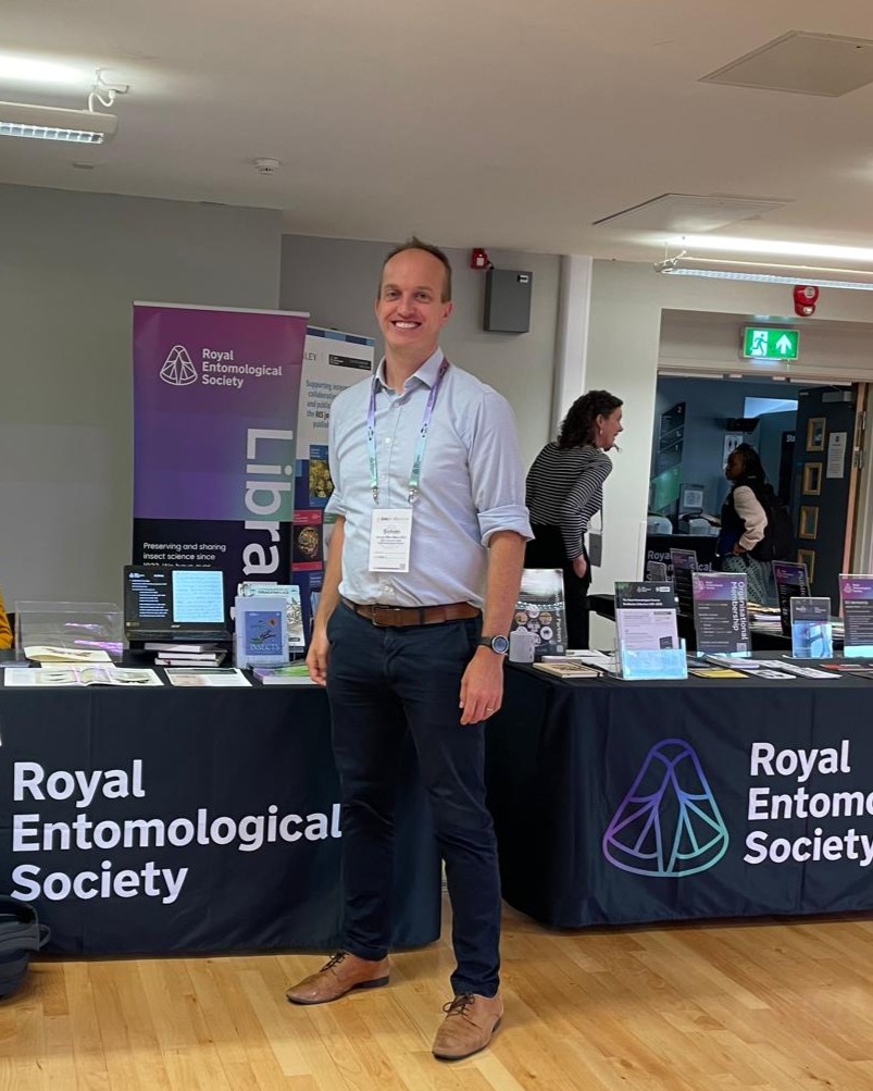 RES CEO Simon Ward stood at the Ento24 Library stand