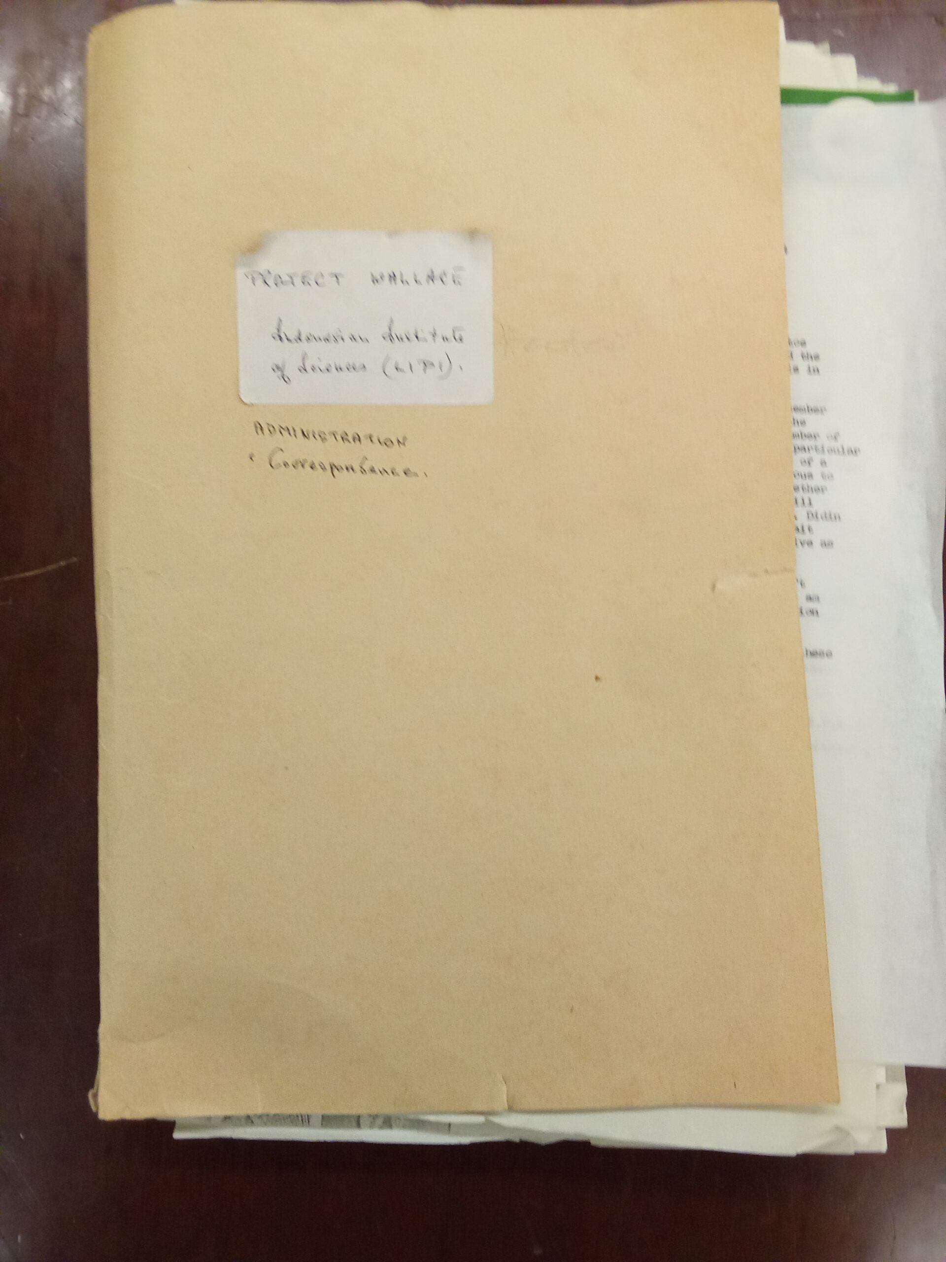 Project Wallace administration correspondence folder