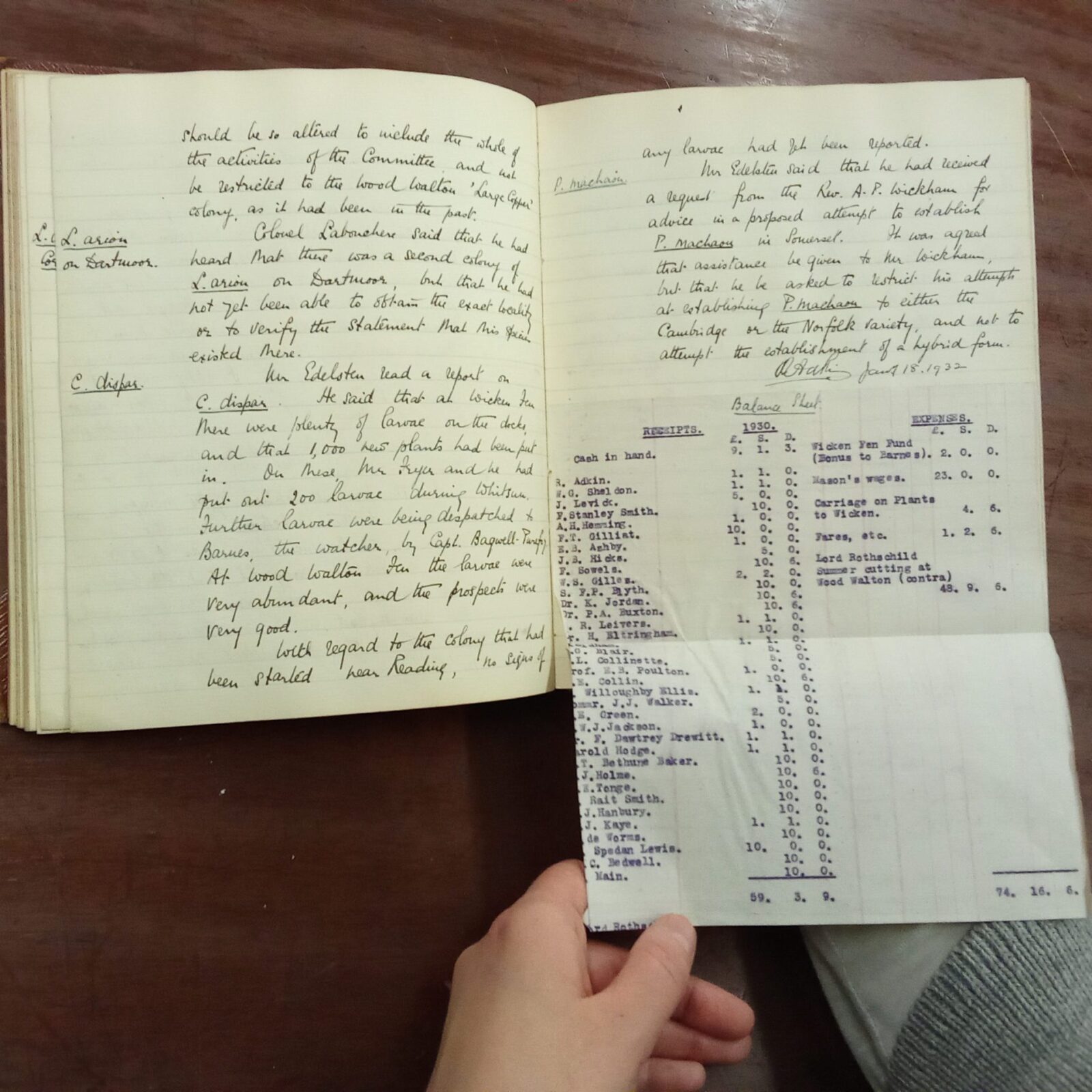 Minutes of the Butterfly Protection Committee of the Entomological Society of London, also known as the Committee for the Protection of British Lepidoptera 1925-1947