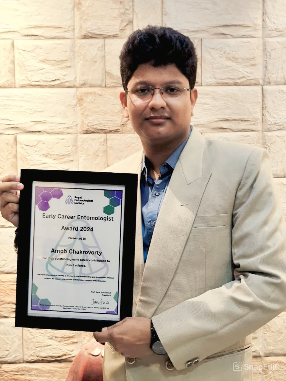 Arnob Chakrovorty with RES Early Career award 2025