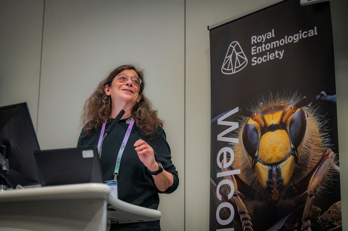 May Berenbaum giving the Wigglesworth Lecture at Ento25