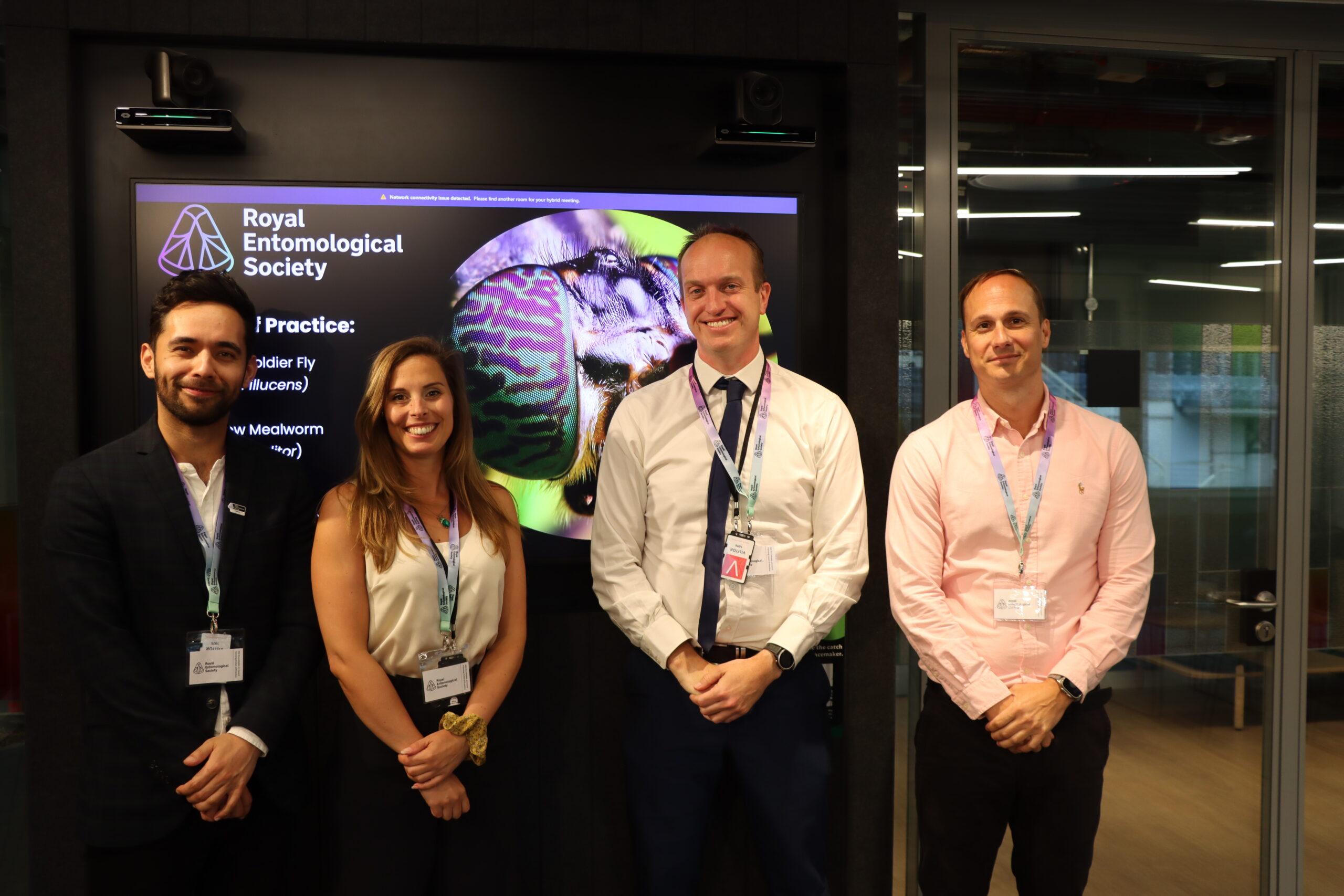 Left to right: Dr Geoff Knott FRES, Dr Jess Stokes FRES, Simon Ward, Adam Bensusan