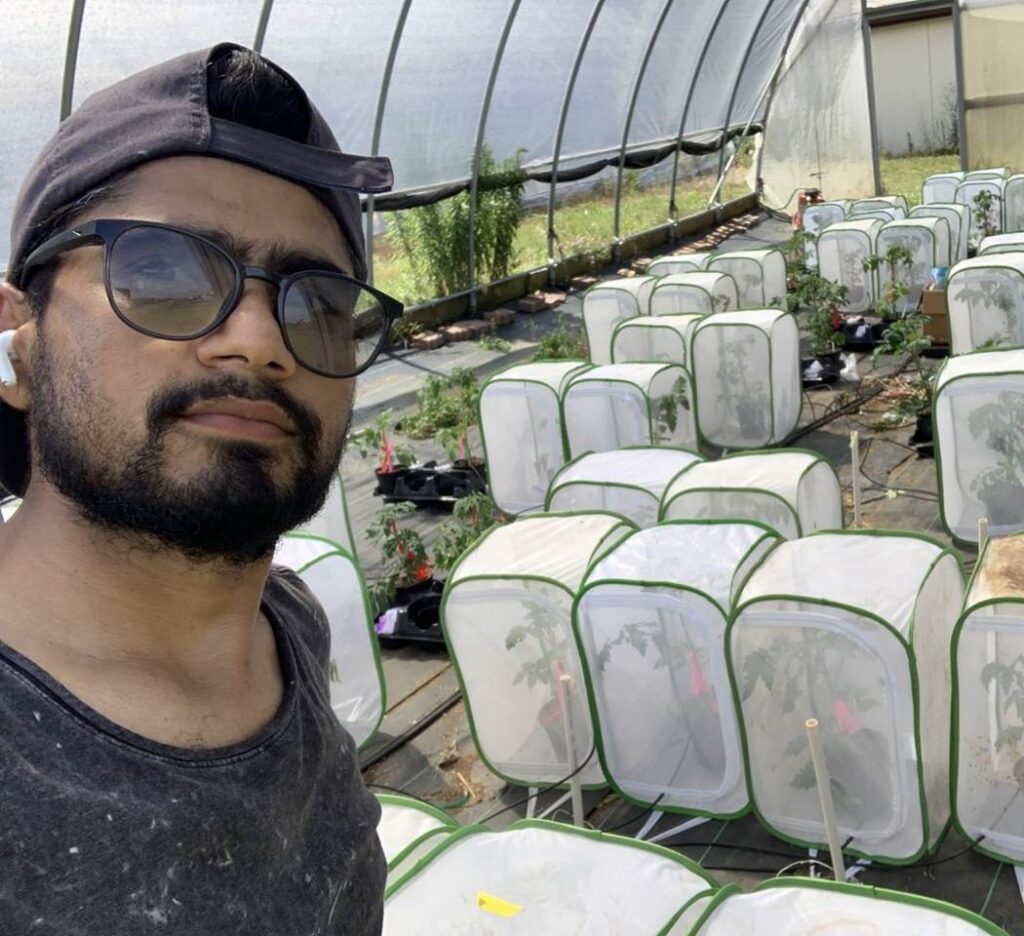 Bijay Subedi, EEN Journal Award Winner 2025, with his defence experiment. Image Credit: Bijay Subedi