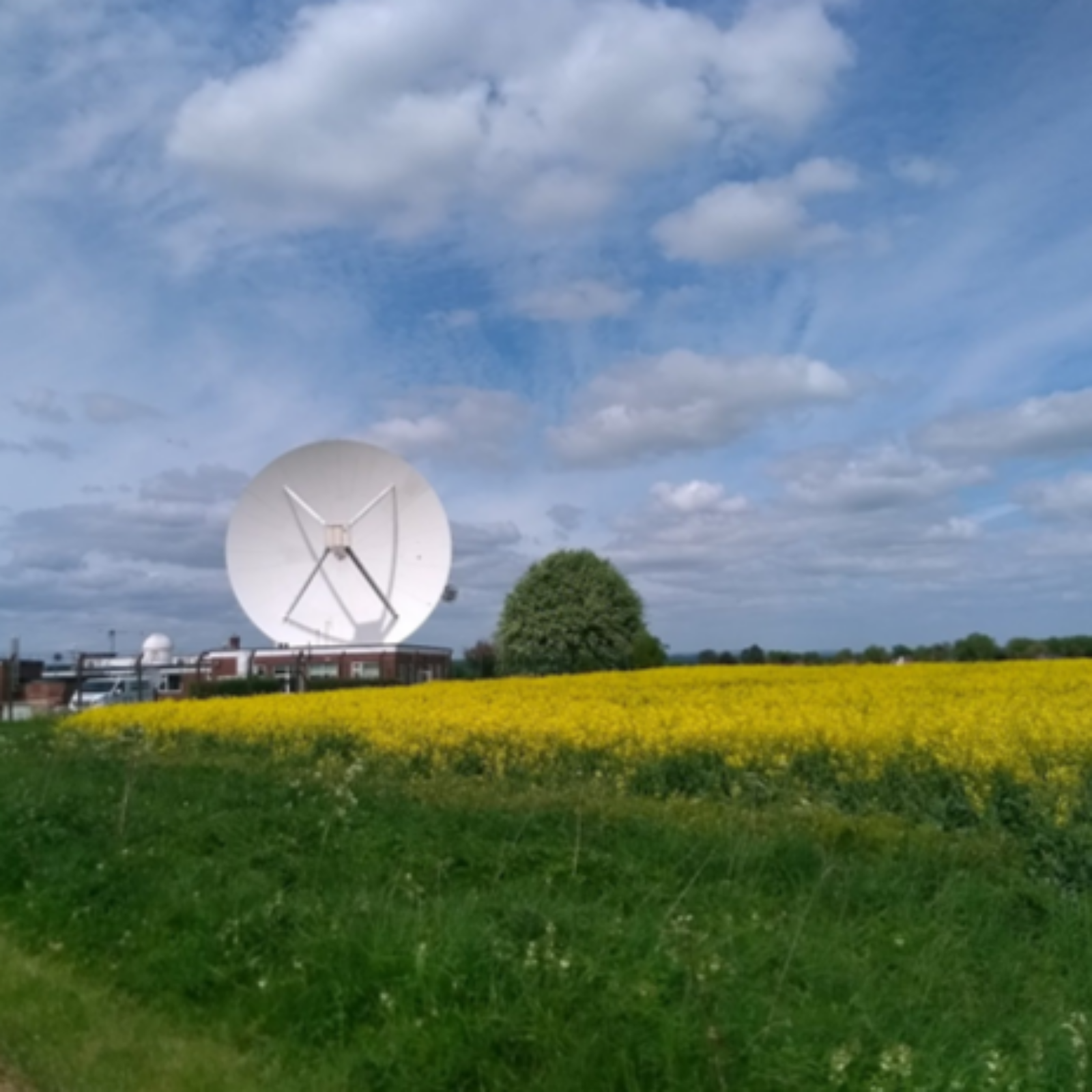 Figure 1. (A) A dual-polarisation radar at Chilbolton Observatory in the United Kingdom. Credit F. Addison