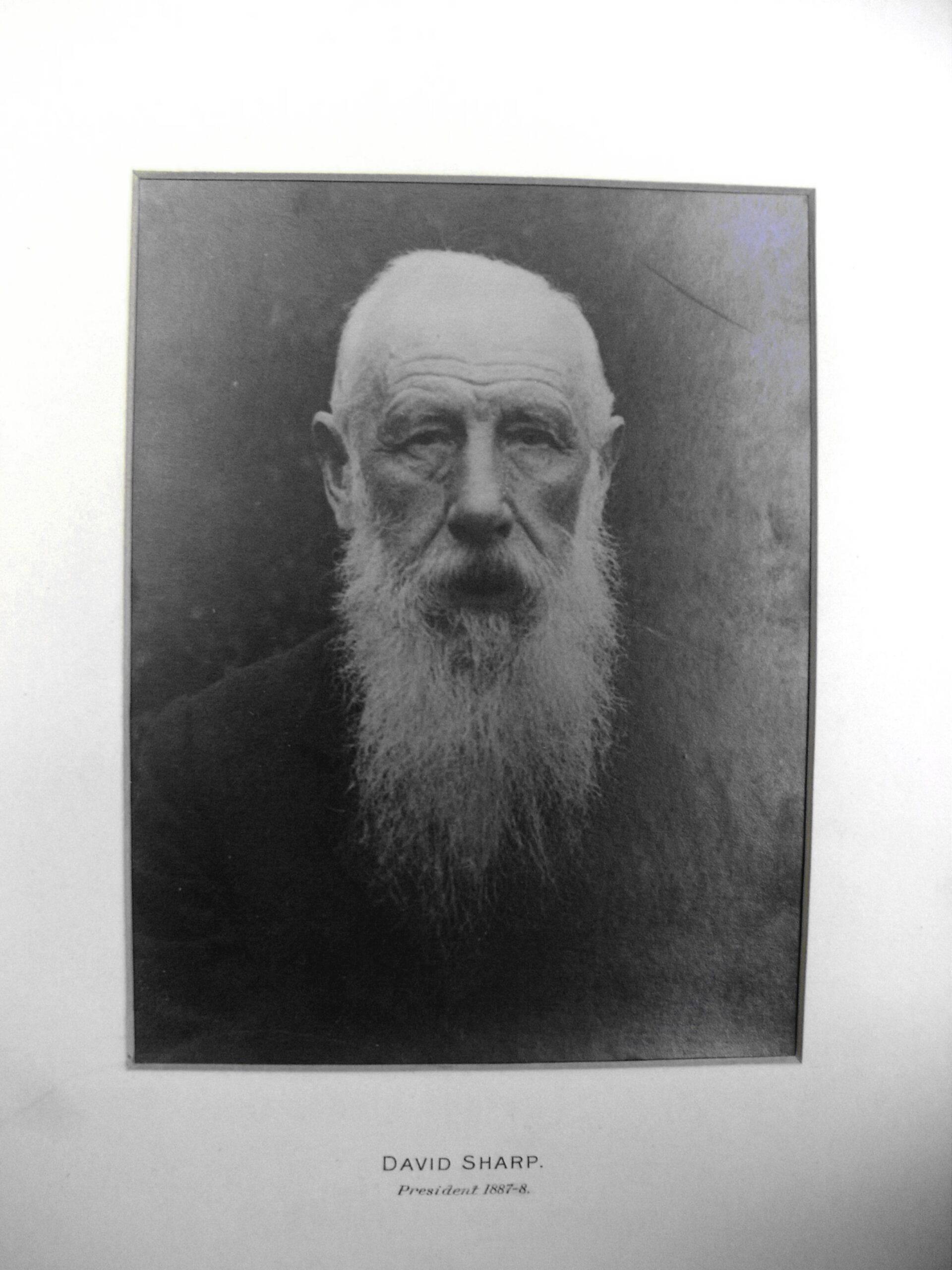 RES President David Sharp (1887-88)