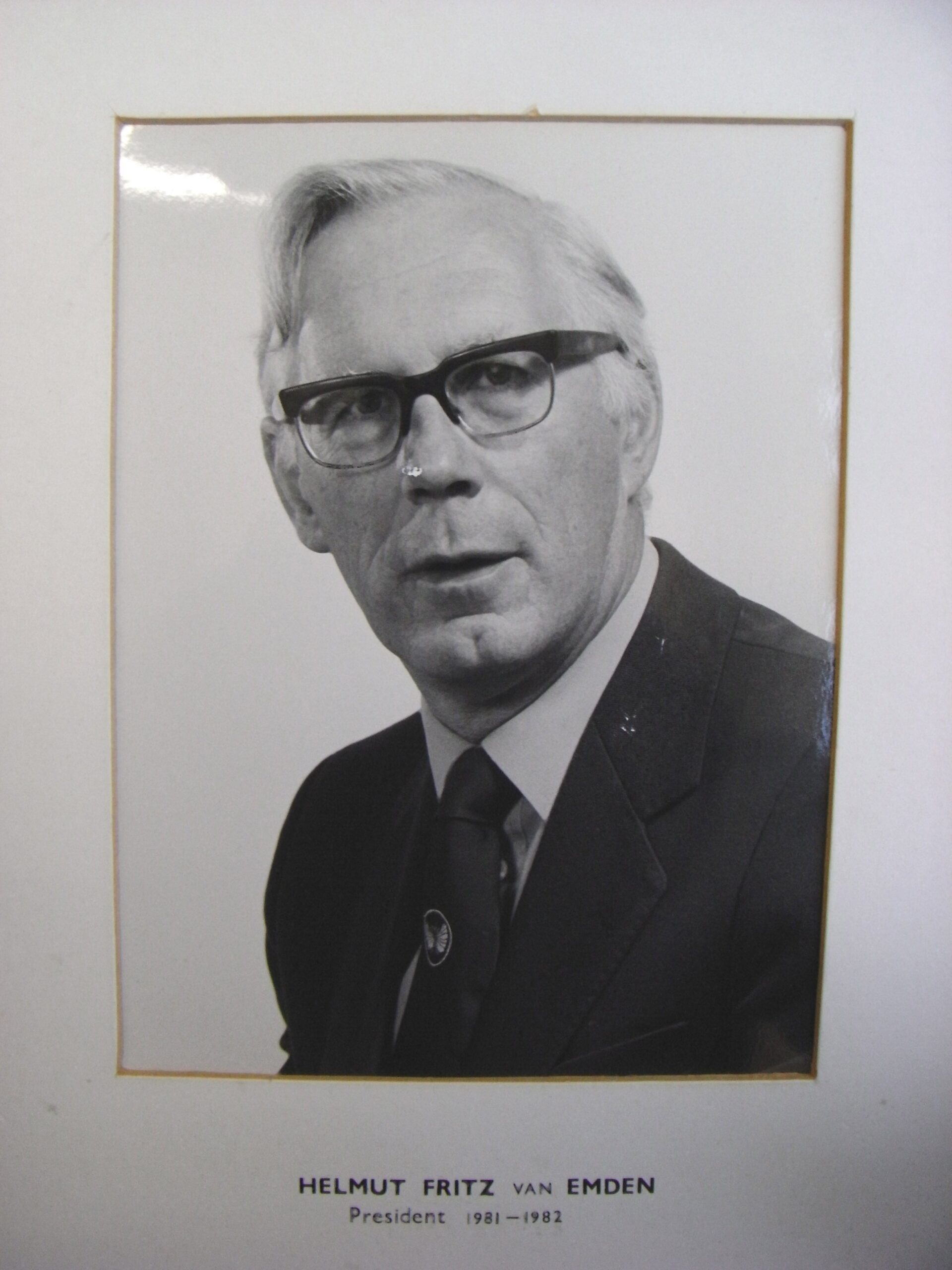 RES President Helmut Fritz van Emden (1981-82)