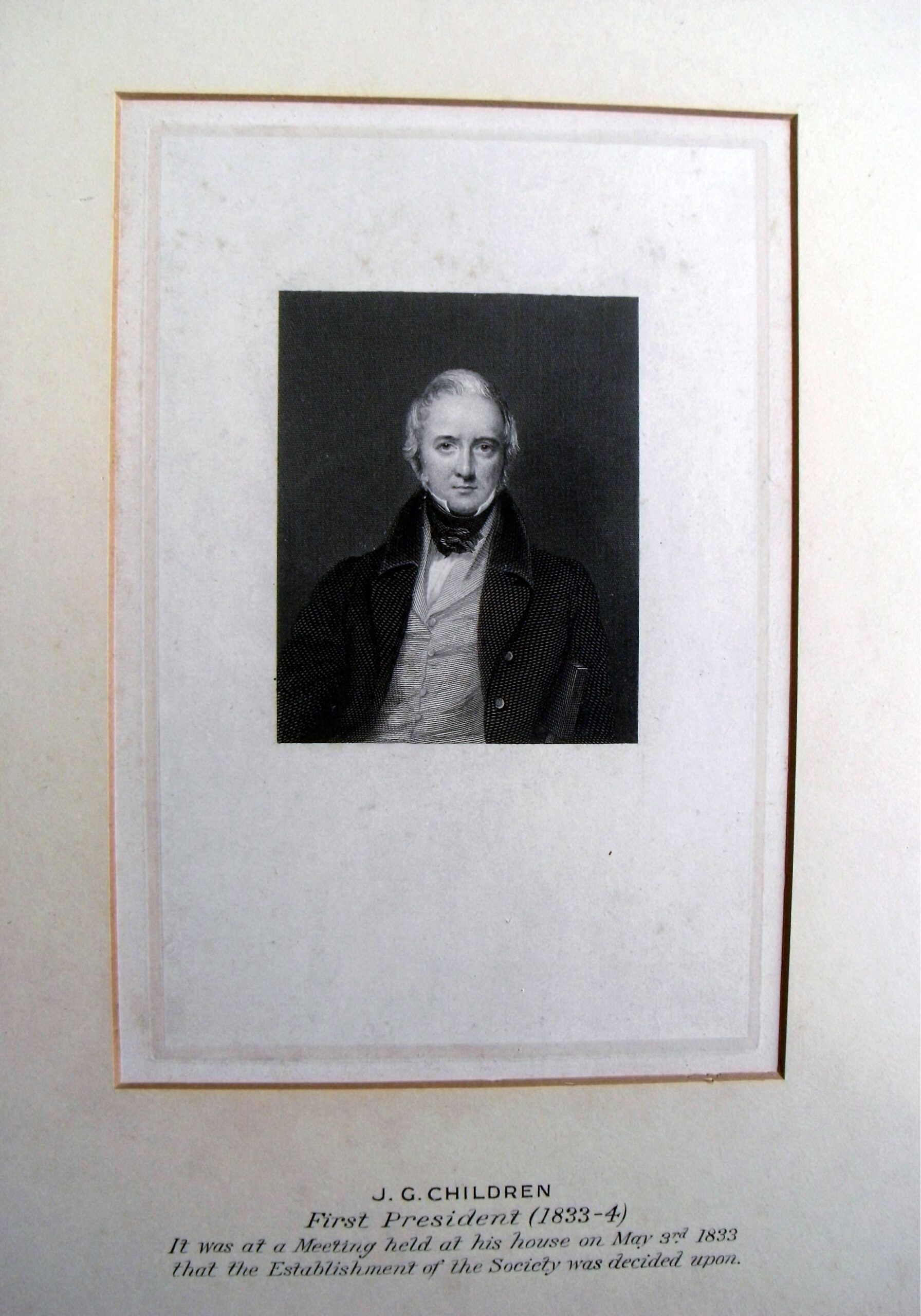RES President J. G. Children (1833-4) First president