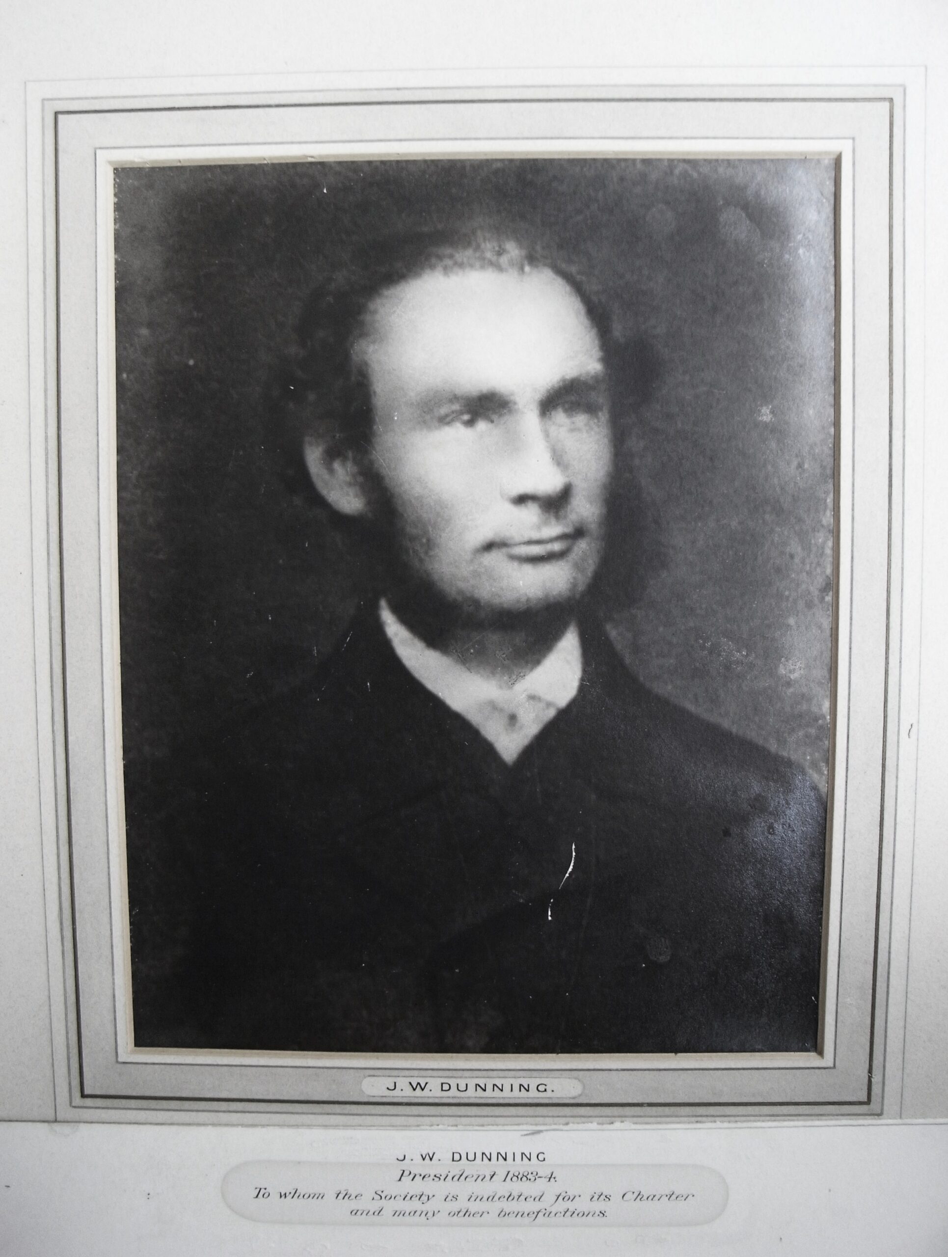 RES President J. W. Dunning (1883-4)